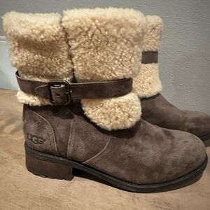 UGG Tan and Cream Shearling Boots